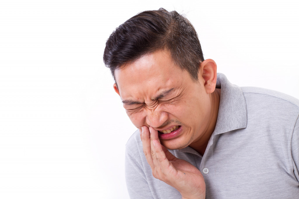 A man having a toothache